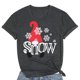 thumbnail image 3 of Camisas Navideñas Para Mujer Letras Casuales Impresión de Manga Corta Camiseta Tops Túnica Blusa Odeerbi ODB208979, 3 of 7