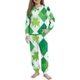 thumbnail image 2 of Conjuntos de blusa y camisa de manga larga con cuello redondo. Conjunto de camisa y pantalón de manga larga con estampado del Día de San Patricio para niños y niñas. Top y pantalón para niña., 2 of 9