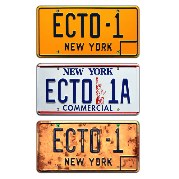 Ghostbusters | ECTO | Metal Stamped Replica License Plate 3 Pack