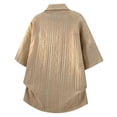 thumbnail image 3 of Telankuip Japanese Style Summer Men's Button down Shirts Lightweight Loose Fit Jacquard Weave Textured Short Sleeve Casual Top for Beach Vacation and Daily Wear Khaki XXL, 3 of 3