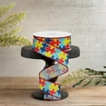 thumbnail image 3 of 1.5" Puzzle Piece Ribbon on Royal: Autism Awareness (10 Yards), 3 of 3