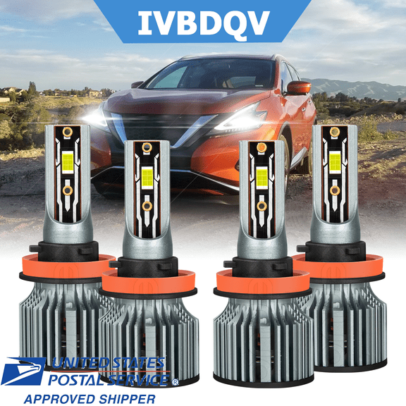 For Nissan Murano 2015-2018 LED Headlight Bulb H9/H11 High Beam H11 Low Beam Combo Kits 4Pcs