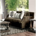 thumbnail image 2 of Furniture of America Velma Contemporary Chenille Nailhead Loveseat in Dark Brown, 2 of 6