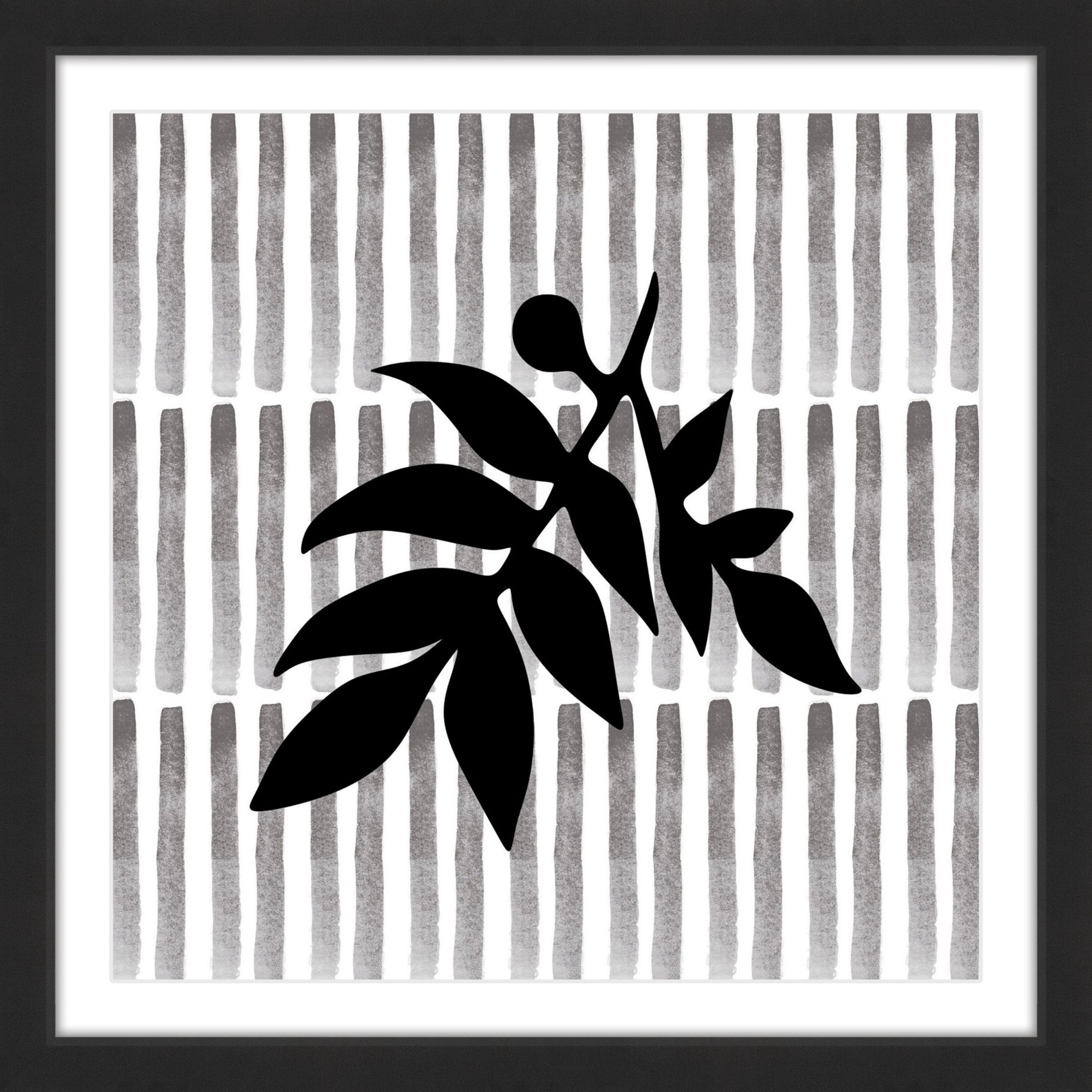 "Black Leaf" Framed Painting Print