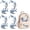 Blue, variant on Lethargic Cherry Blossom Iron On Patches, 4-Piece 14.17 x 5.51 in Embroidered Floral Appliques for Clothing, Bags and DIY Crafts