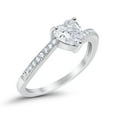 thumbnail image 3 of Heart Promise Round Wedding Ring CZ 925 Sterling Silver Size 11, 3 of 6