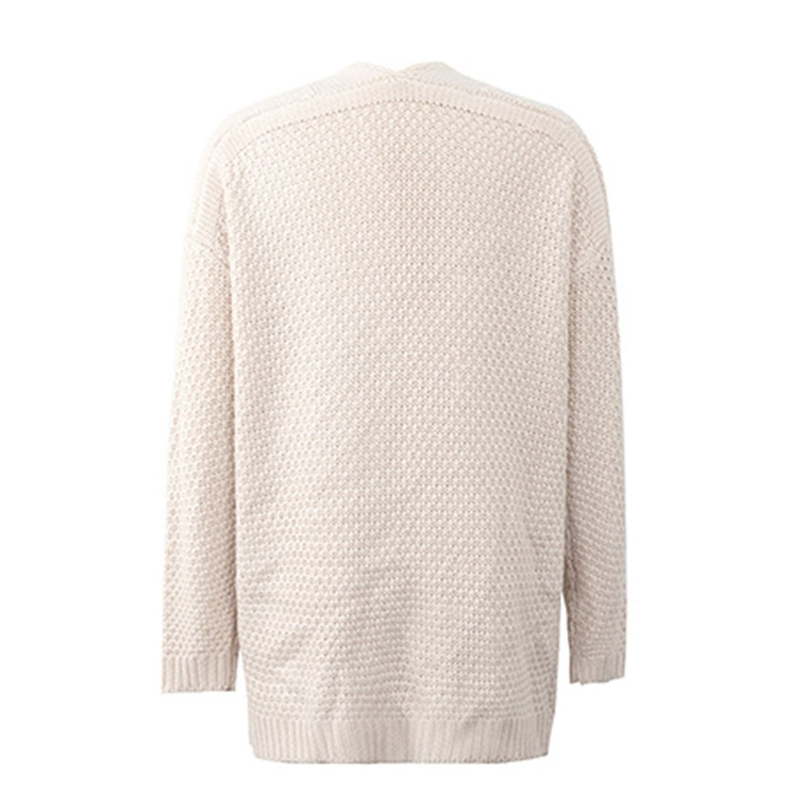 Women's Long Sleeve Open Front Cardigan - Soft Knit Button Sweater With Pockets, Loose Fit