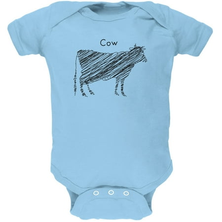 

Cow Scribble Drawing Light Blue Soft Baby One Piece - 6 month