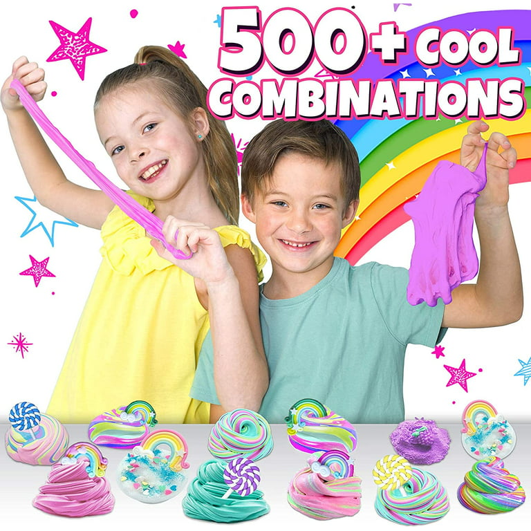 Laevo Rainbow Slime Kit for Girls and Boys -DIY Slime Making Kit Cloud Slime  Kit - DIY Slime Kit for Kids 