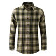 thumbnail image 5 of Wancir Men's Plaid Shirt Button Down Long Sleeve Regular-Fit Shacket Jacket Lapel Checked Oxford Gingham Shirts, 5 of 9