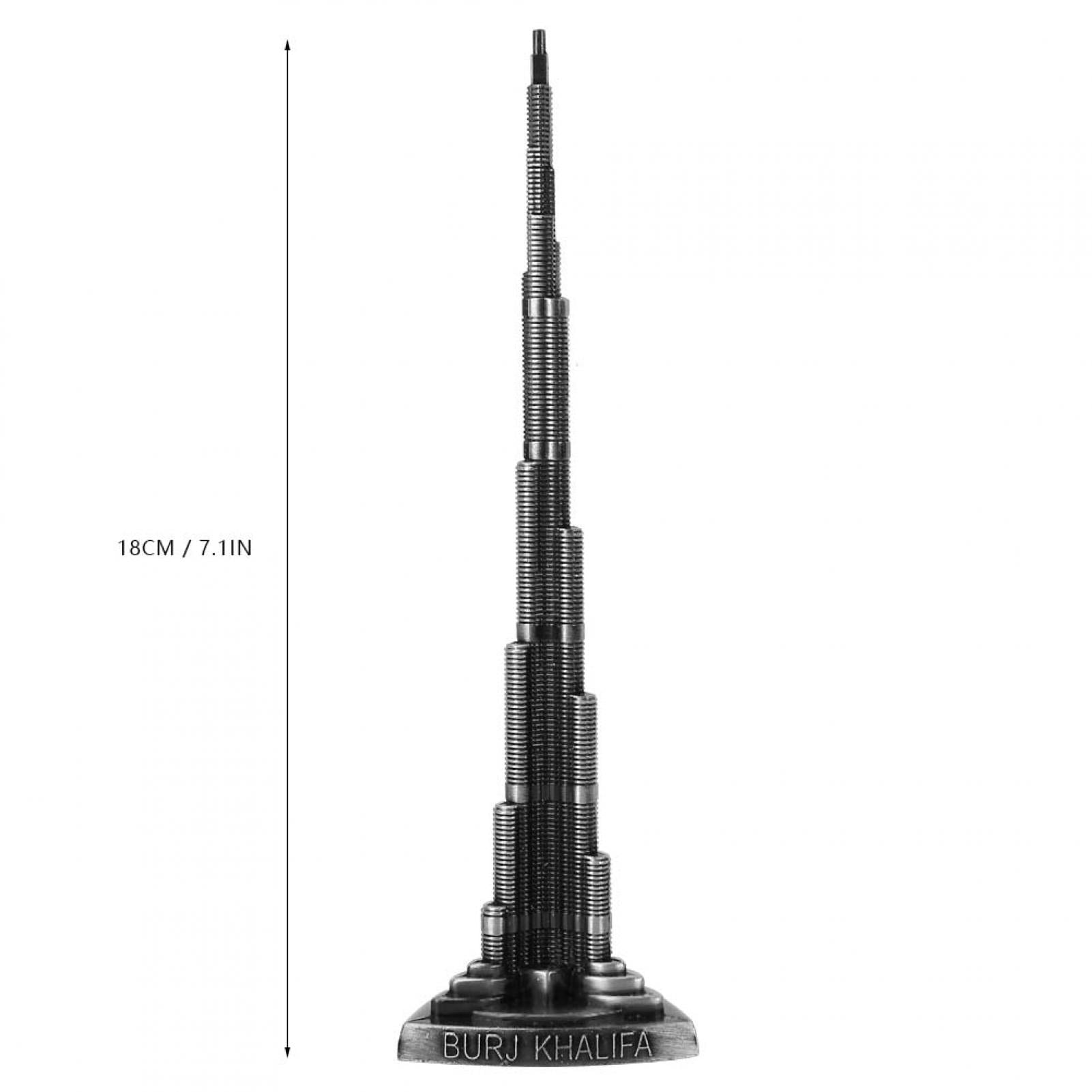7.1in Alloy Grey Dubai Tower Model Cafe Bar for Bedroom Home Burj Khalifa Tower