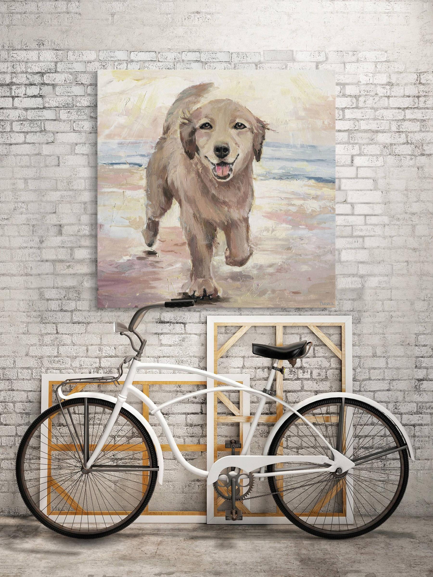 Parvez Taj Merry Puppy Canvas Wall Art