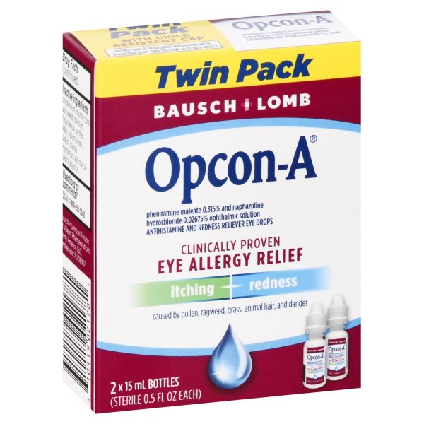 Bausch & Lomb OpconA Eye Drops, 2 Count