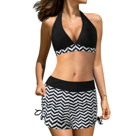 

VKEKIEO Bikinis Swimsuit Sport Bra Style Lift Black S