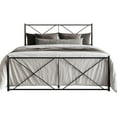 thumbnail image 3 of Home Design Sturgis King Metal Bed Frame for Adult Bedroom, Platform Style, Black, 3 of 12