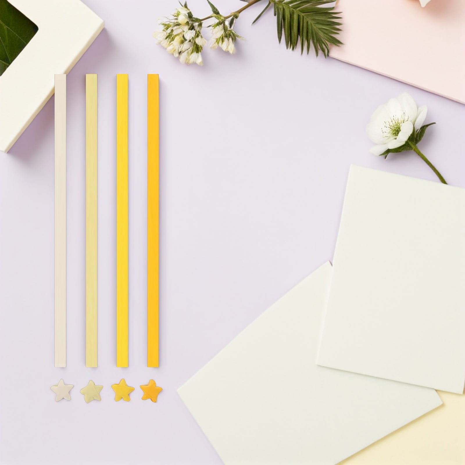 OUNONA 5400Pcs Japanese Inspired Double Sided Origami Paper Yellow for Star Folding and Artistic Crafts