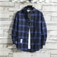 thumbnail image 4 of Camisa y blusa de manga larga a cuadros para hombre con bolsillo, diseño de marca, corte entallado, informal, barata, con botones, moda 2024 I Clothes, 4 of 5