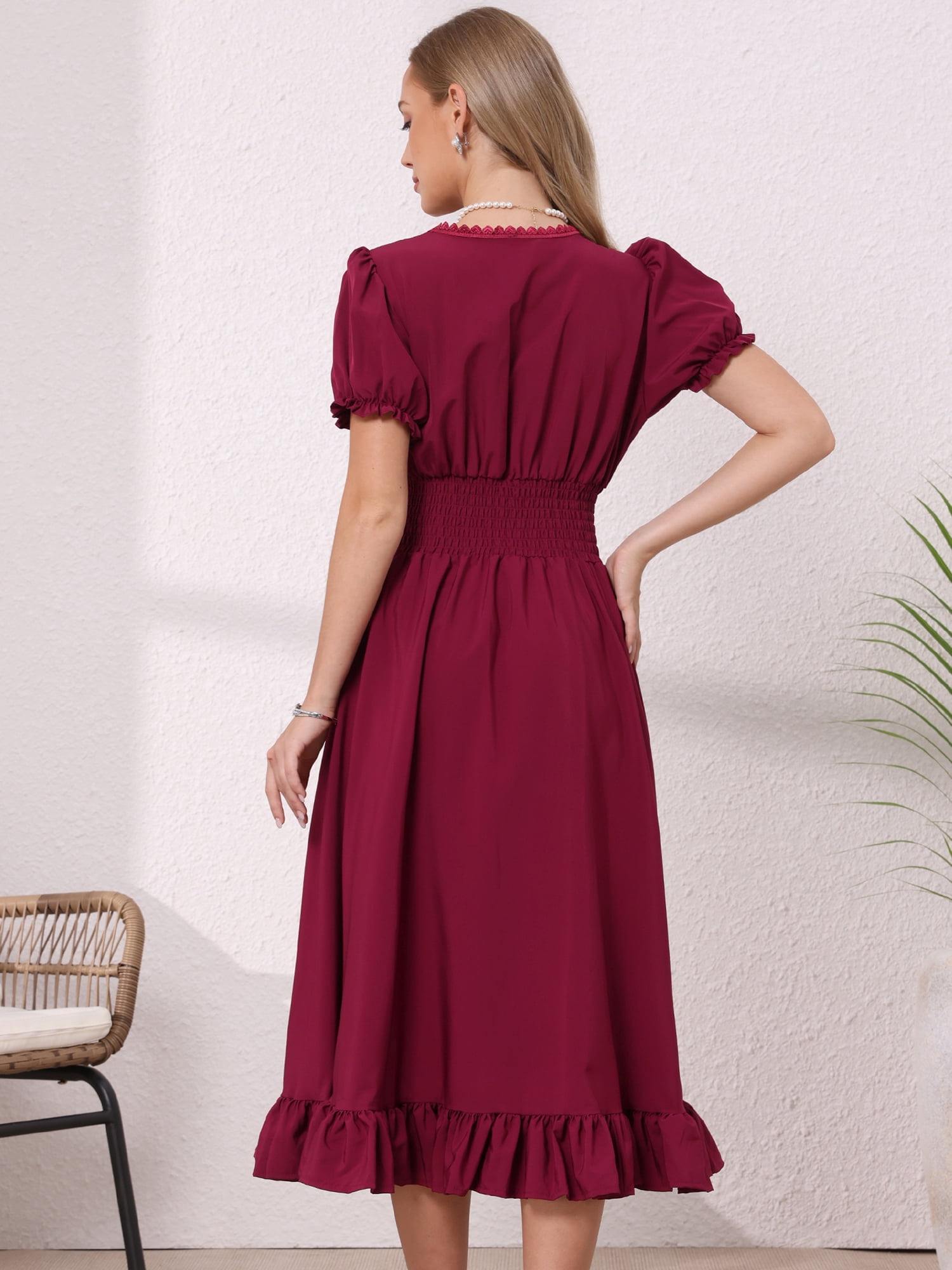 DARING DIVA Women's Gothic Pirate Costume High Low Vintage Dress L Burgundy