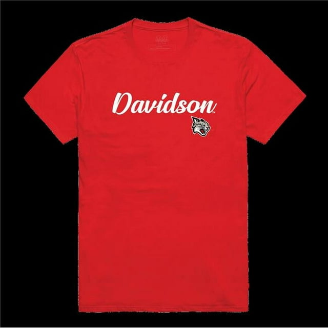W Republic 554-288-RD2-03 Davidson Wildcats Script T-Shirt, Red - Large