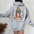 thumbnail image 3 of Our Lady of Guadalupe Catholic Hoodie – Virgin Mary Religious Printed Hooded Hoodie, Faith-Based Gift for Men & Women, 100% Cotton, 3 of 6