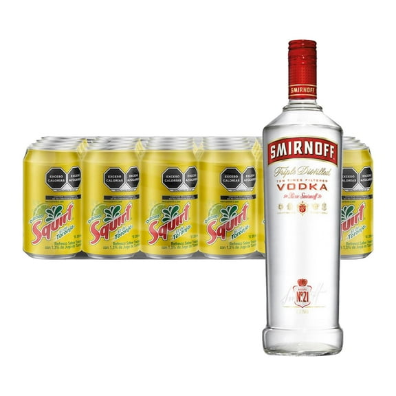 Pack 24 Squirt 355 ml + Vodka Smirnoff 1 L
