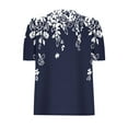 thumbnail image 5 of Qetyuw Tops for Women Puff Short Sleeve Round Neck Shirts Floral Print Tees Loose Fit Comfy Tshirt Summer Casual Tops for Women, 5 of 6