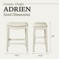 thumbnail image 5 of Open Box Maven Lane Adrien Saddle Bar Stool, White Oak, Counter Height (4 Pack), 5 of 6