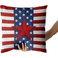 thumbnail image 4 of 4th of July Pillow Covers Set of 2-18"x18" Patriotic American Flag Square Throw Pillowcases for Bed Sofa Couch- Memorial Day USA Stars Double Sided Cushion Covers for Holiday Decor, 4 of 6