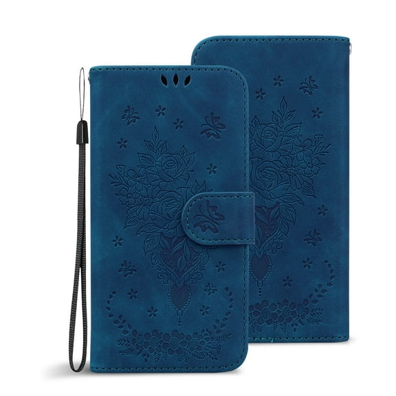 for iPhone 11 Pro Wallet Case, Soft TPU inner Shockproof Magnetic Flip Folio Case with Kickstand Card Slots Wrist Strap Cover for iPhone 11 Pro  5.8 Inch,Blue