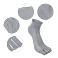 thumbnail image 3 of Unique Bargains 3 Pairs Half Finger Five Toe Socks Unisex Non Slip Daily Fit Finger Socks Dark Gray, 3 of 7