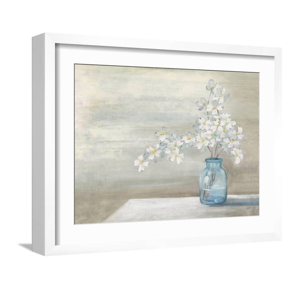 Art.com Dogwood Bouquet Art Print by Julia Purinton, White Frame Wall Art, 21" x 17"