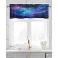thumbnail image 2 of Blue Purple Space Kitchen Valances for Windows Farmhouse Linen Window Valance Curtain for Living Room Window Treatment Modern Abstract Stars Sky Valance Rod Pocket Topper Drape, 54 x 18 Inch, 2 of 6