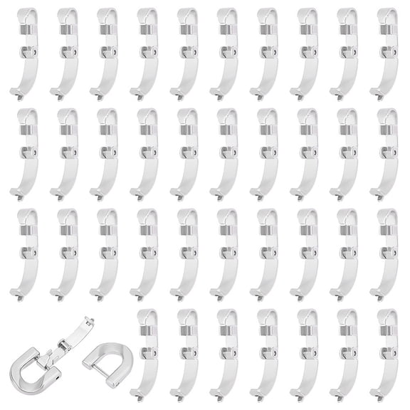 1box 50pcs Fold Over Clasps 11.5mm Long Stainless Steel Jewelry Clasps Metal Jewelry Extender Micro Fold Over Clasps Bracelet Clasps for Bracelet Necklace Jewelry Making 304 Stainless Steel