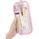 thumbnail image 1 of Estuche para lápices de malla pinkGrid con cremallera, bolsa transparente para maquillaje, bolsa para cosméticos, multiusos, para viajes, escuela, adolescentes, bolsa de papelería transparente, 1 of 5