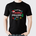 thumbnail image 3 of Lotusprinthandmade Our First Christmas Engaged 2024 Black Classic Unisex T-Shirt 100% Cotton S-5XL (S), First Engaged Christmas Shirt, Holiday Engagement T-Shirt, 3 of 5