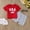 Red, variant on KONDYS Boy Summer Clothing Set 4Th Of July Independence Day USA Flag Kids Short Sleeve Letter Prints T Shirt Tops Shorts Casual Outfit for Boys for 18-24M