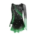 thumbnail image 3 of Haitryli Girls Kids Rhinestone Figure Skating Dress Sleeveless Gymnastics Skirted Leotard Lyrical Ballet Dancewear Dark Green 8, 3 of 5
