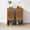 2-WALNUT-2PCS, variant on 9.8" Narrow Nightstand 2 Drawer, Slim Fluted End Table, Walnut Bedside Table for Small Spaces