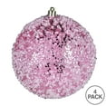 thumbnail image 3 of Vickerman 6" Pink Glitter Hail Ball Ornament, 4 per Bag, 3 of 3