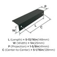 thumbnail image 4 of Amerock Edge Pulls 5-1/16 inch (128mm) Center-to-Center Matte Black Cabinet Edge Pull, 25 Pack, 4 of 6