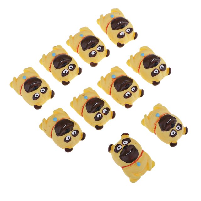 10 Unidades Adornos de Resina de Diseño Perrito Apto para Decoración de Caja de Teléfono DIY Macarena Adornos de Resina Flatbck