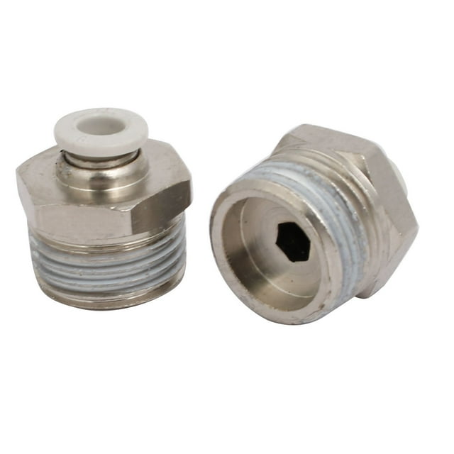 Conectores de ajuste rápido neumático recto de rosca macho de 1/2 BSP de 6 mm, 2 piezas