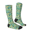 thumbnail image 3 of Daiia Sports Socks Animals with Leaf Printed Novelty Crew Socks for Men Women Knee High Socks Cotton Socks Soft & Breathable Support Unisex Socks, 3 of 9
