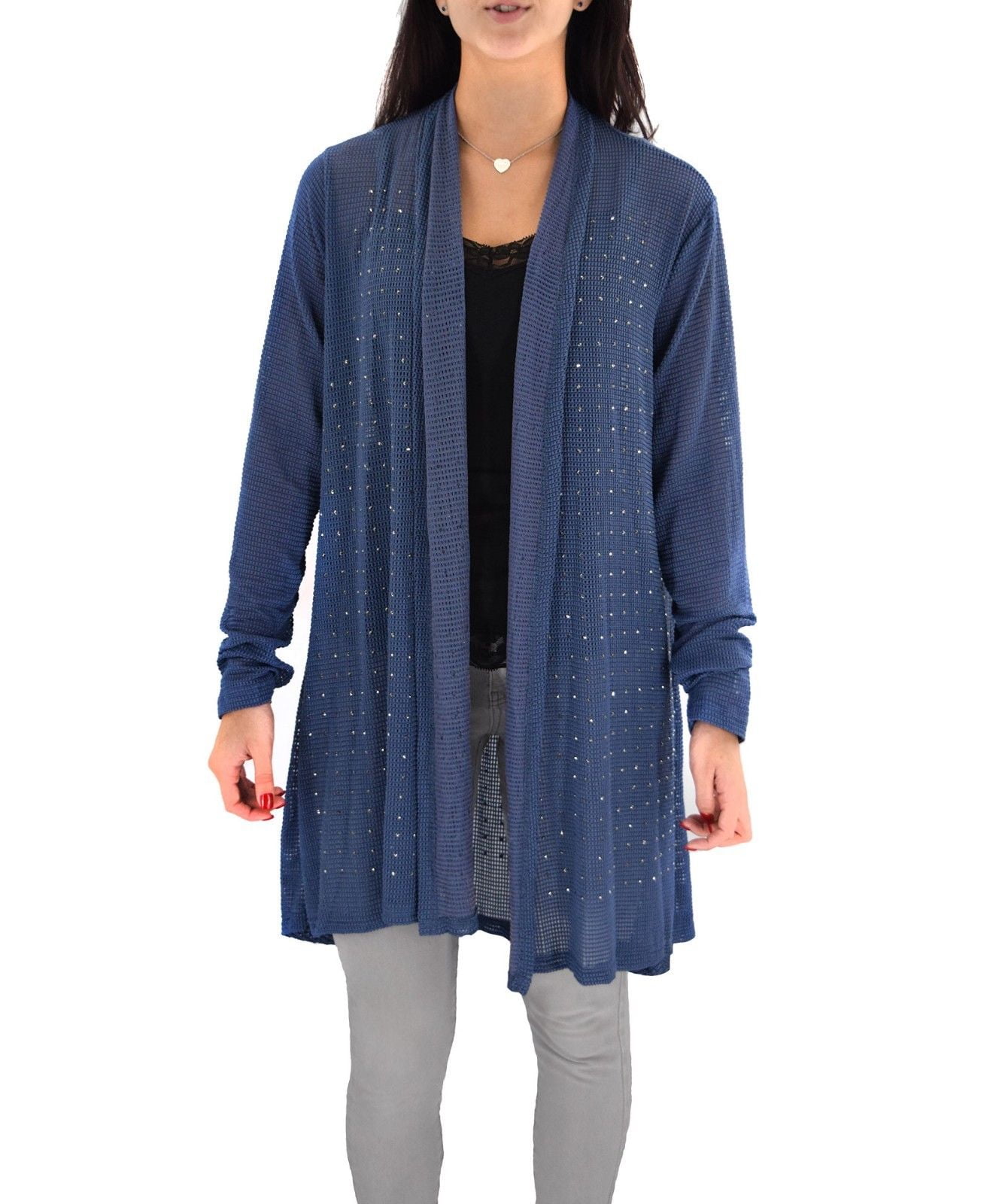 Le Moda Women's Long Sleeve Sheer Open 