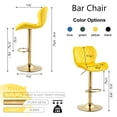 thumbnail image 6 of 20-28 Inch Velvet Bar Stools, Counter Height Adjustable Swivel Barstools High Bar Chairs with Golden Color Base, Stools Chair with Footrest for Home Kitchen Island, Pub(Yellow,Set of 8), 6 of 6