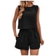 thumbnail image 1 of Conjunto de jogging de 2 piezas para mujer: camiseta sin mangas y pantalones cortos, cintura elástica, conjunto deportivo informal, 1 of 8