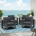 thumbnail image 2 of GDF Studio Gadd Outdoor Aluminum Club Chair with Cushions, Set of 4, Black, Dark Gray, 2 of 8
