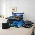 thumbnail image 5 of Feelyou Jungle Floral Bedding Comforter Set 7 Pieces, Plant Botanical Full Bedding Set, Psychedelic Galaxy Fitted Sheet Flat Sheet, Super Cozy Room Decoration, 5 of 7