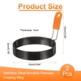 thumbnail image 2 of Uxcell 2Pcs Anillos para Huevo 4" Acero Inoxidable Antiadherente Anillo de Cocina para Pancakes con Mango de Silicona para Freír Huevos Sándwiches Tortillas Desayuno, 2 of 7
