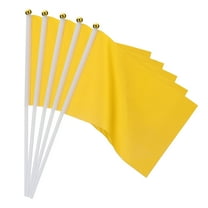Uxcell 25 Pcs Yellow Flags Game Solid Yellow Flags Small Mini Flags on Stick